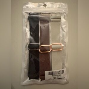 NWT Samsung Interchangeable Nylon Watch Bands – Black, Brown & Cream 3 Pack